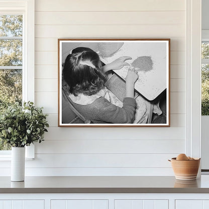 Young Girl Shelling Pecans in San Antonio 1939