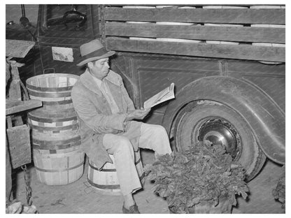 Mexican Spinach Peddler Reading Newspaper San Antonio 1939
