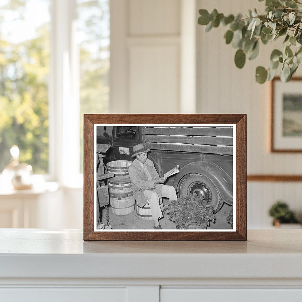 Mexican Spinach Peddler Reading Newspaper San Antonio 1939