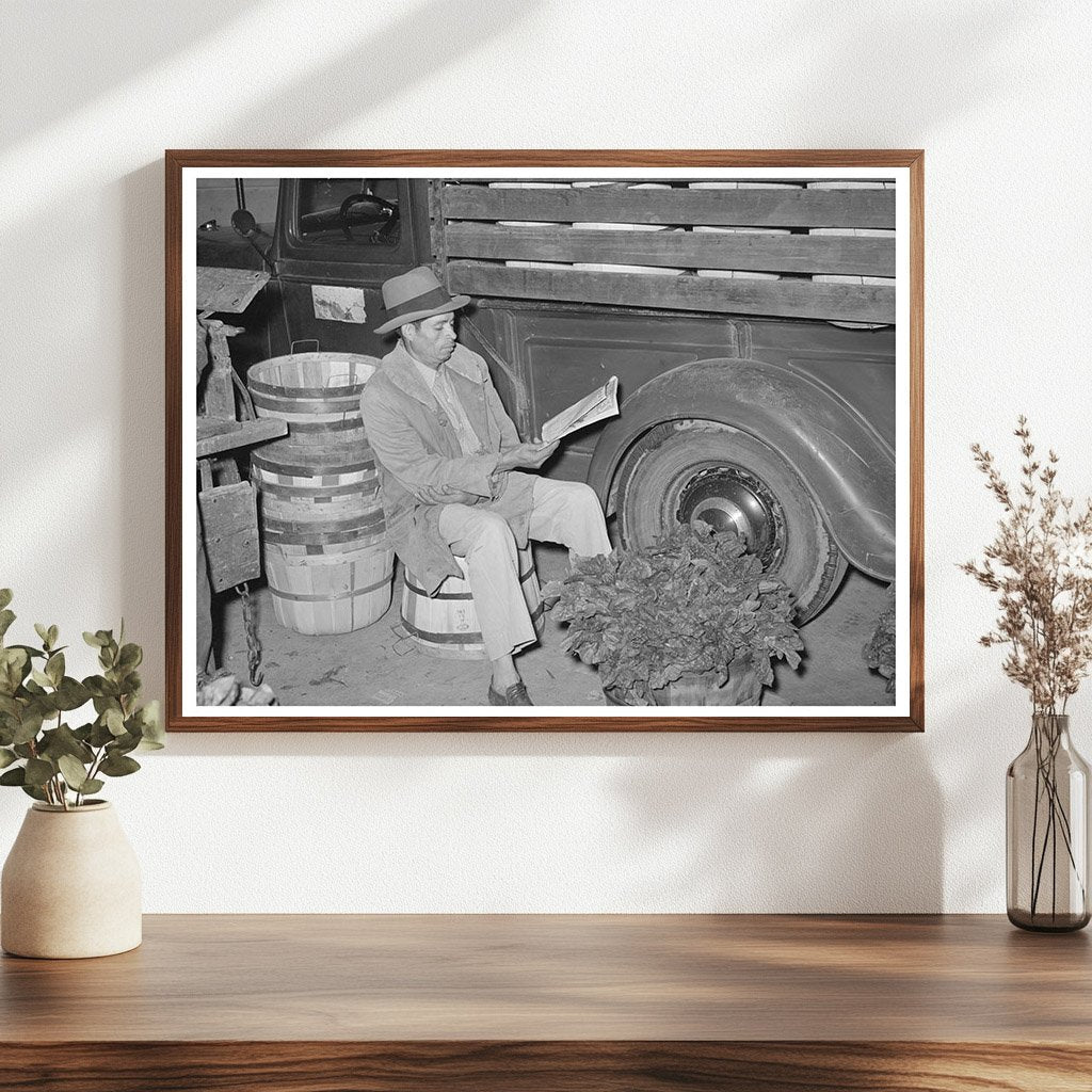 Mexican Spinach Peddler Reading Newspaper San Antonio 1939