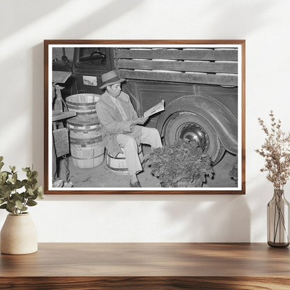 Mexican Spinach Peddler Reading Newspaper San Antonio 1939