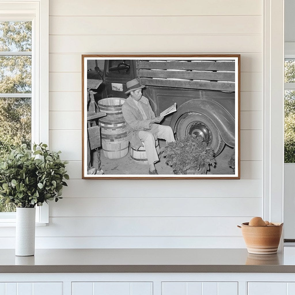 Mexican Spinach Peddler Reading Newspaper San Antonio 1939