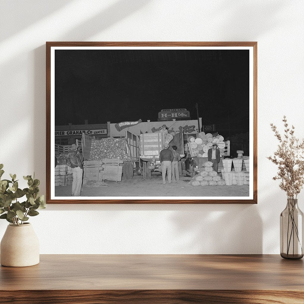 Vegetable Trucks at San Antonio Market March 1939