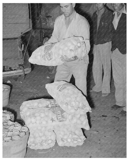 San Antonio Market Scene with Onion Stacks March 1939