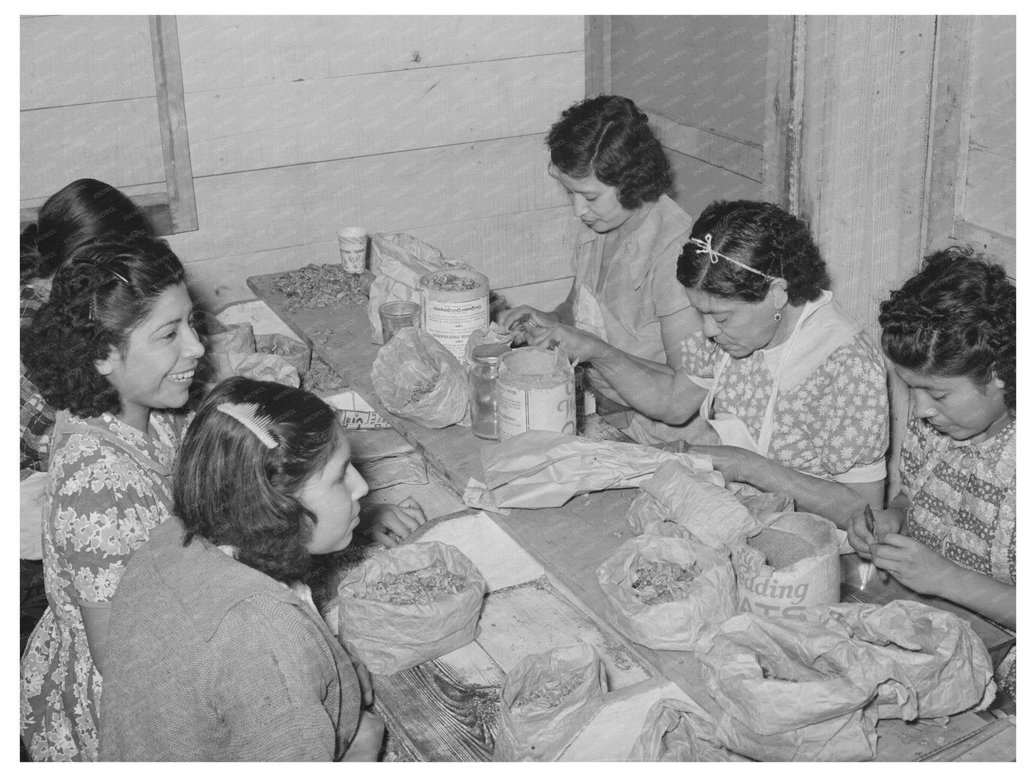 Women Working in Pecan Shelling Plant San Antonio 1939