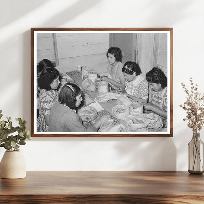 Mexican Women Shelling Pecans in San Antonio 1939