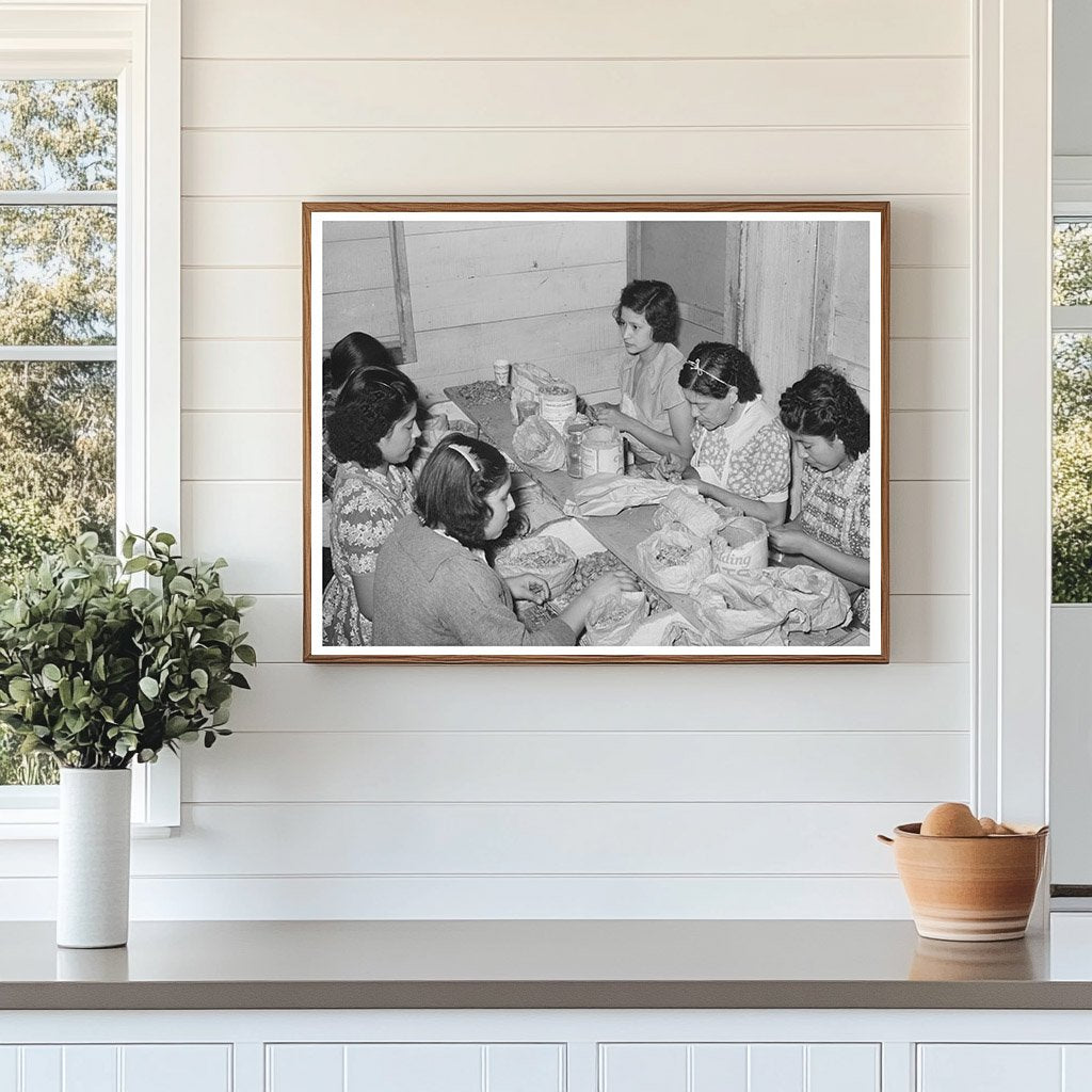 Mexican Women Shelling Pecans in San Antonio 1939
