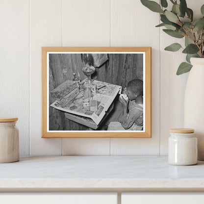 Young Boy Drinking Flour and Water in 1939 Texas