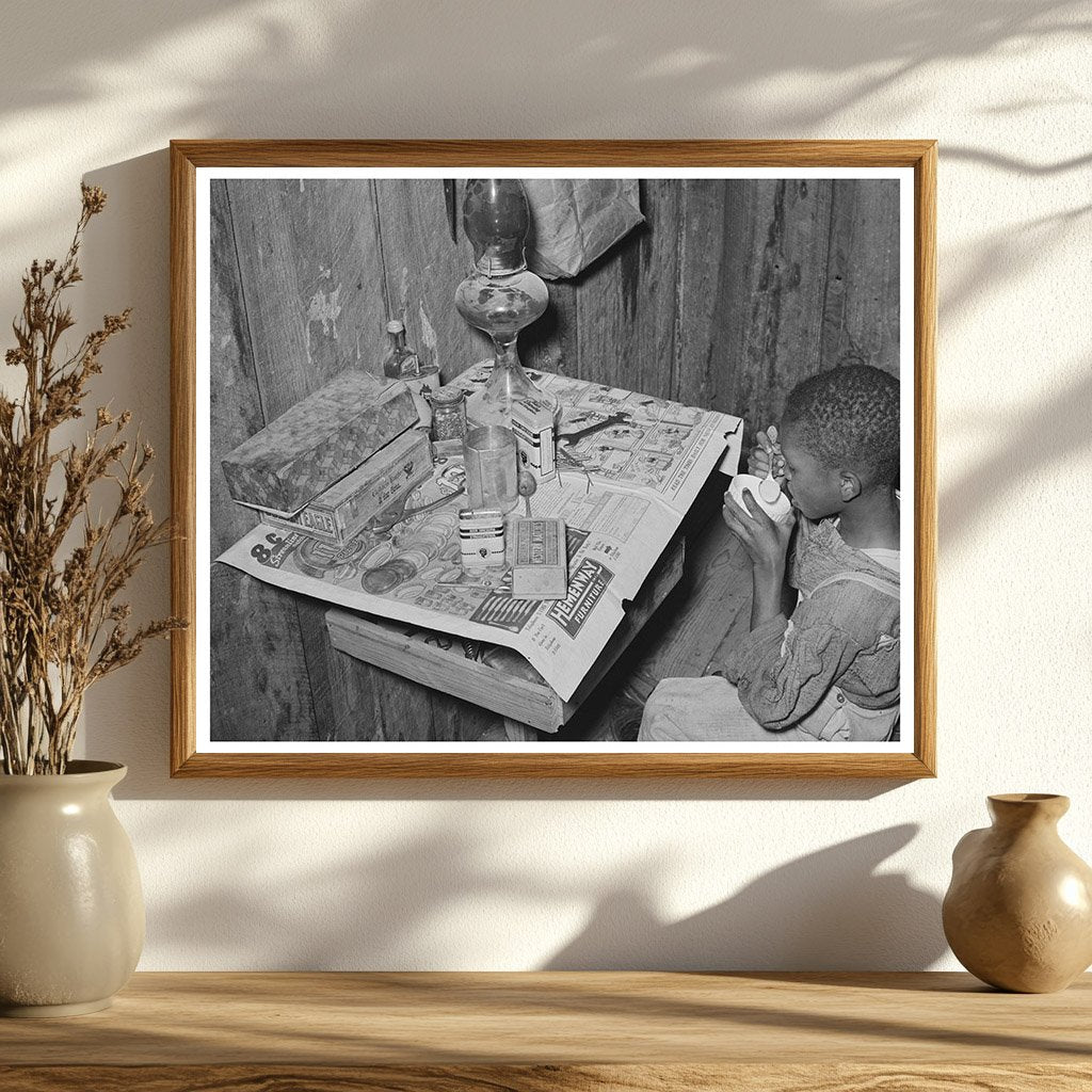 Young Boy Drinking Flour and Water in 1939 Texas