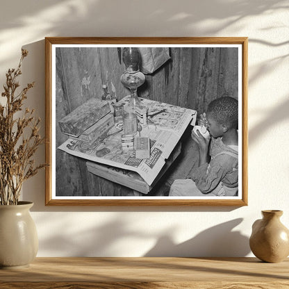 Young Boy Drinking Flour and Water in 1939 Texas