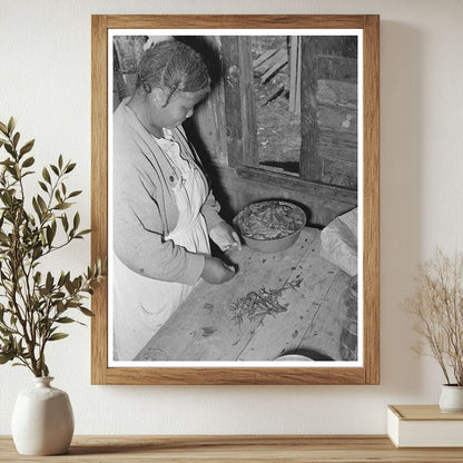 Woman Preparing Poke Salad in Marshall Texas 1939