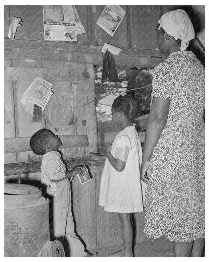 Mother Teaching Children Alphabet Vintage Photo 1939