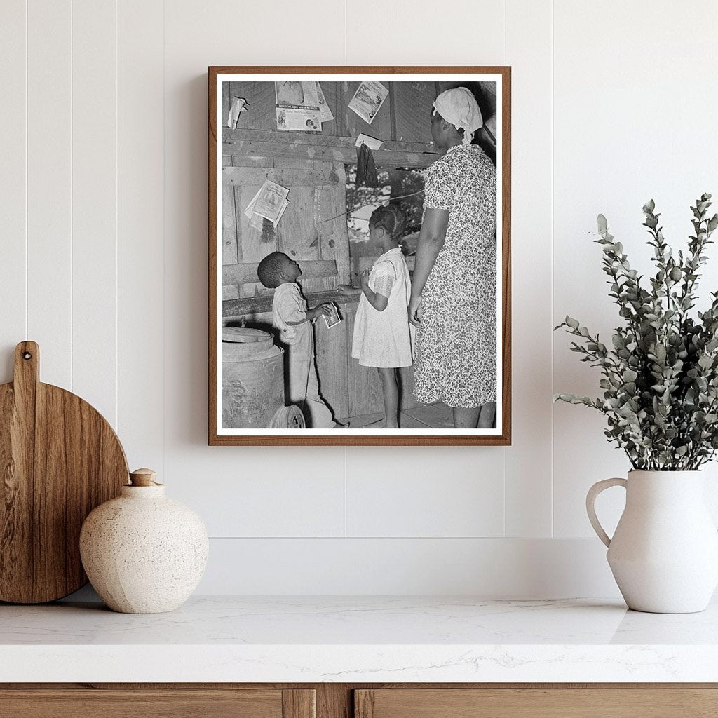 Mother Teaching Children Alphabet Vintage Photo 1939