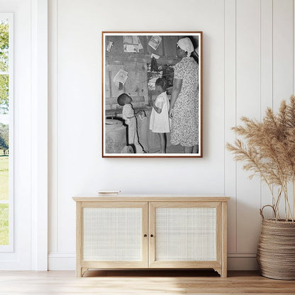 Mother Teaching Children Alphabet Vintage Photo 1939