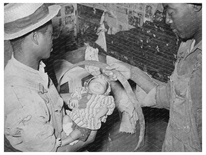 Men Passing Baby Through Hoop in Jefferson Texas 1939