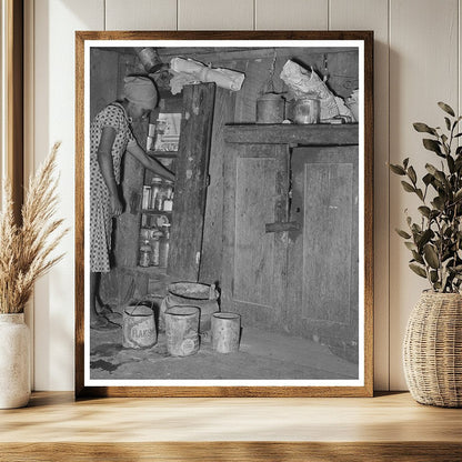 Vintage 1939 Photo Woman Cooking Dinner on Texas Farm