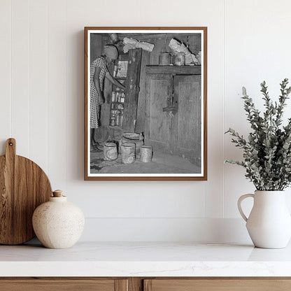 Vintage 1939 Photo Woman Cooking Dinner on Texas Farm