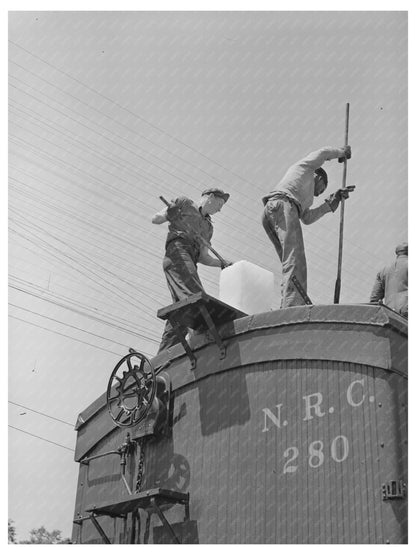 Icing Refrigerator Cars for Strawberry Shipment 1939