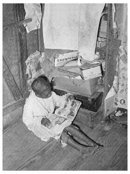 Young Boy with Mail-Order Catalog April 1939 Louisiana