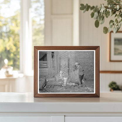 Mexican Man Collecting Refuse at San Antonio Market 1939