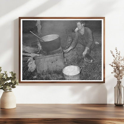 Migratory Berry Picker Burning Waste in Ponchatoula 1939