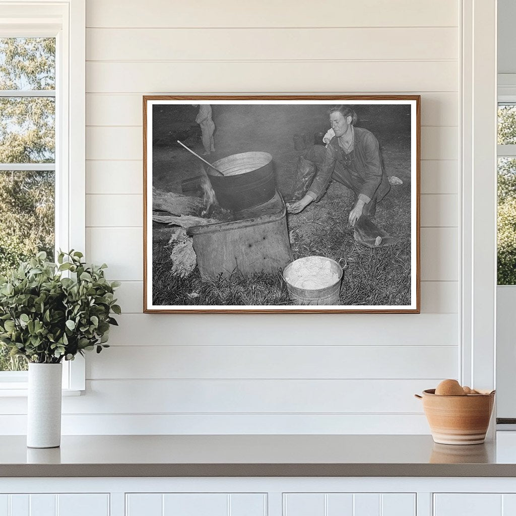 Migratory Berry Picker Burning Waste in Ponchatoula 1939