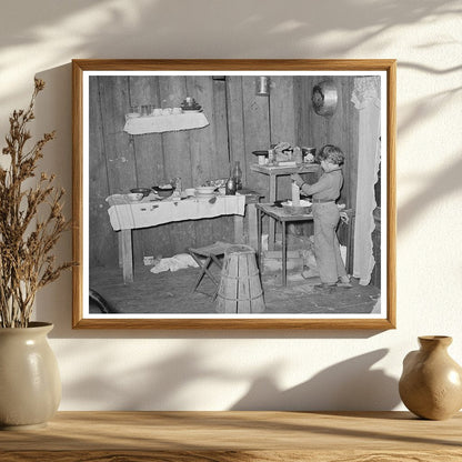 1939 Interior of Temporary Home for Strawberry Pickers Louisiana