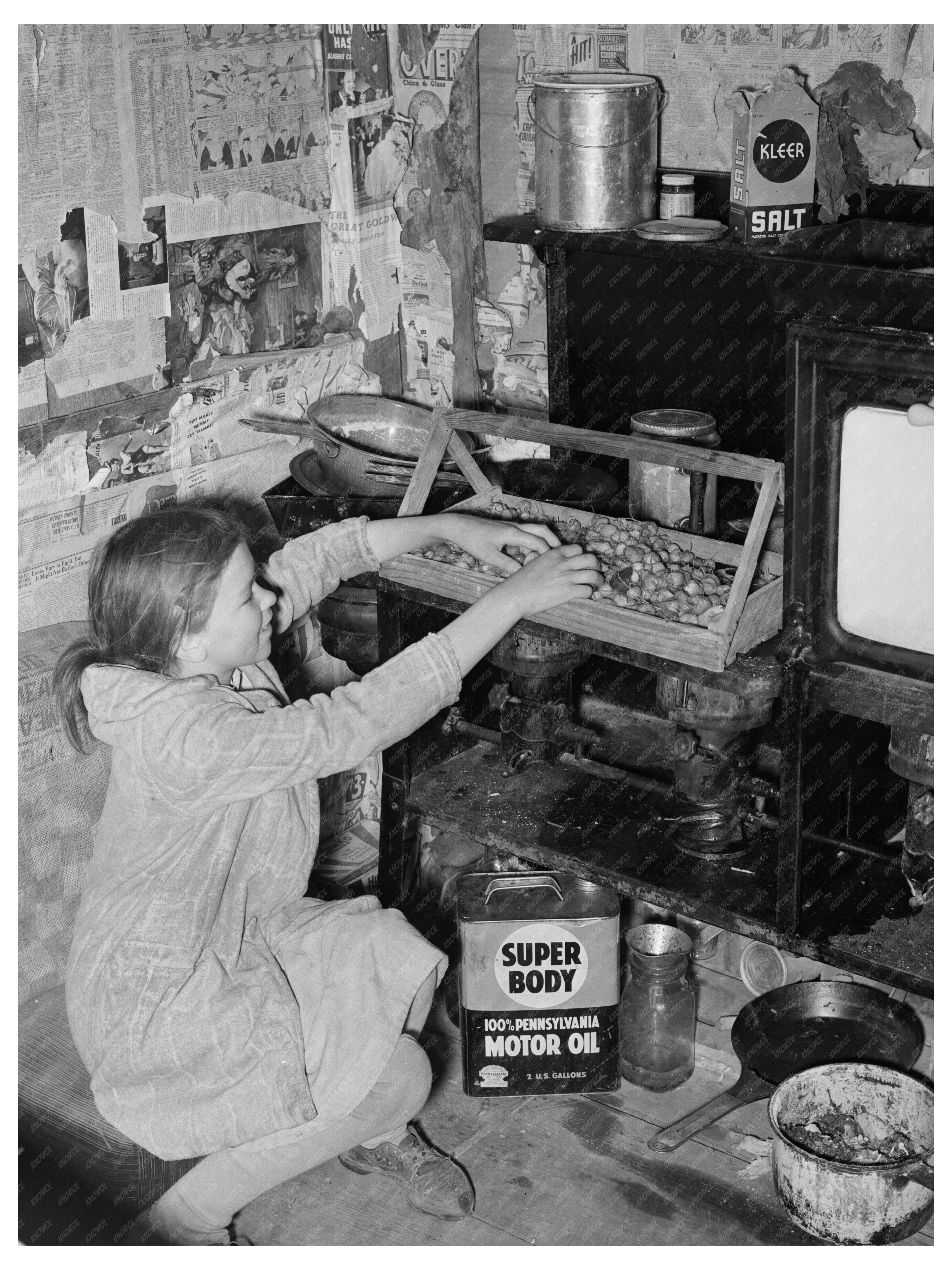 Vintage Kitchen for Migratory Berry Pickers 1939