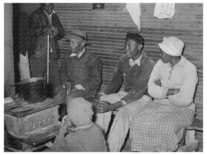 Strawberry Pickers Gathering Around Stove April 1939