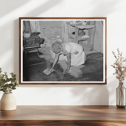 Vintage 1939 Woman Doing Household Chores in Louisiana