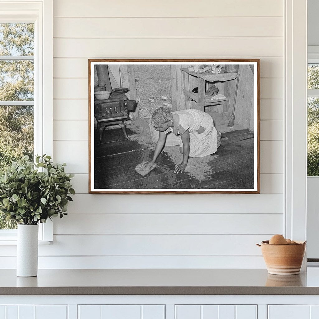 Vintage 1939 Woman Doing Household Chores in Louisiana