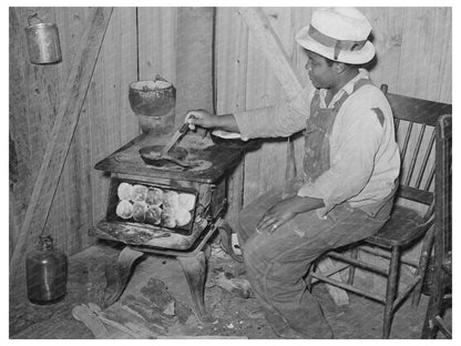 Woman Preparing Dinner on Louisiana Farm 1944