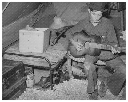 Migrant Strawberry Picker with Guitar Louisiana 1939