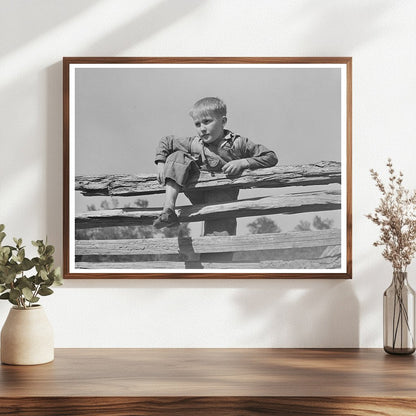 Farm Boy Resting on Fence San Augustine Texas 1939