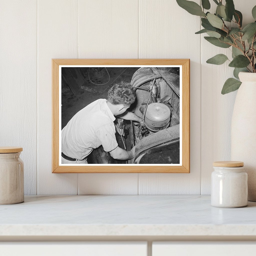 Mechanic Working on Auto Motor in San Augustine Texas 1939