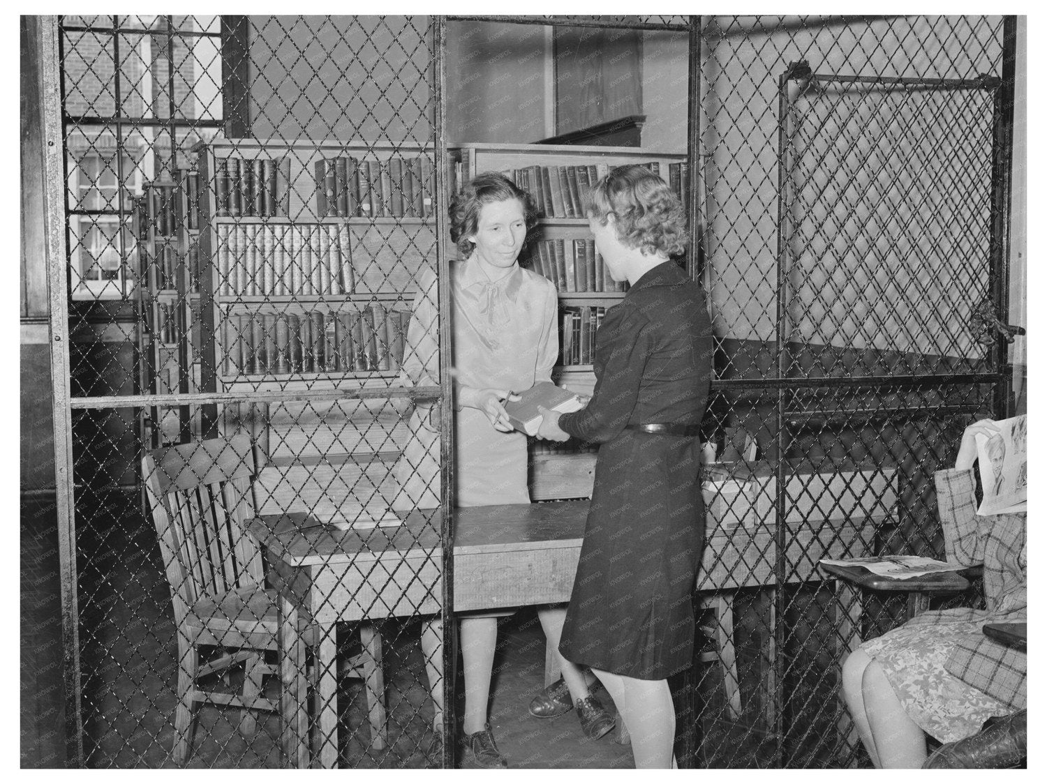 Girl Student in San Augustine High School Library 1939