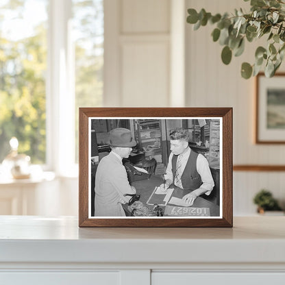 San Augustine Texas Automobile License April 1939 Vintage Image