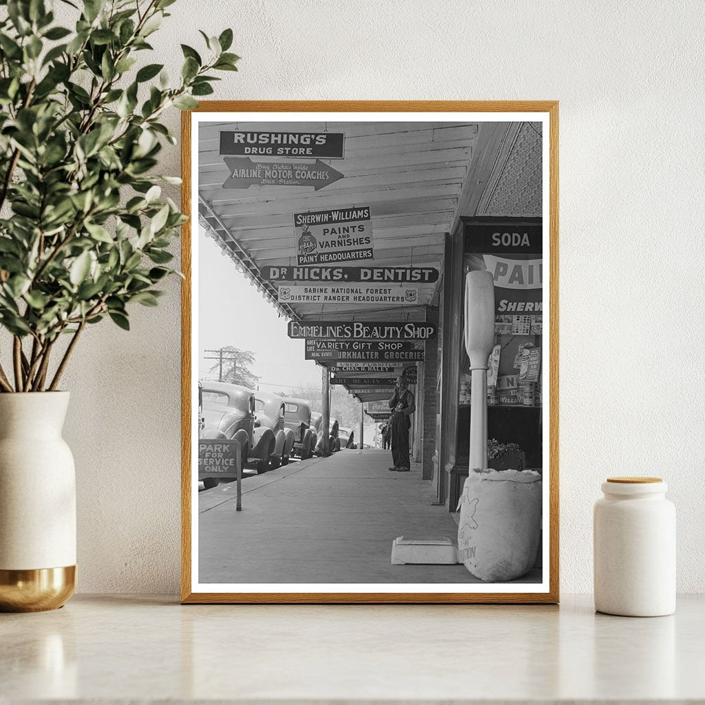 San Augustine Texas Street Scene April 1939 Vintage Image