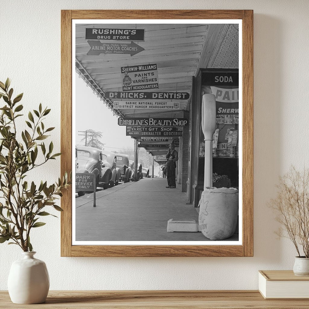 San Augustine Texas Street Scene April 1939 Vintage Image