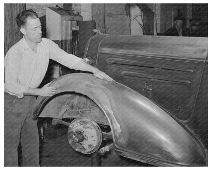 Refinishing a Fender in San Augustine Texas 1939