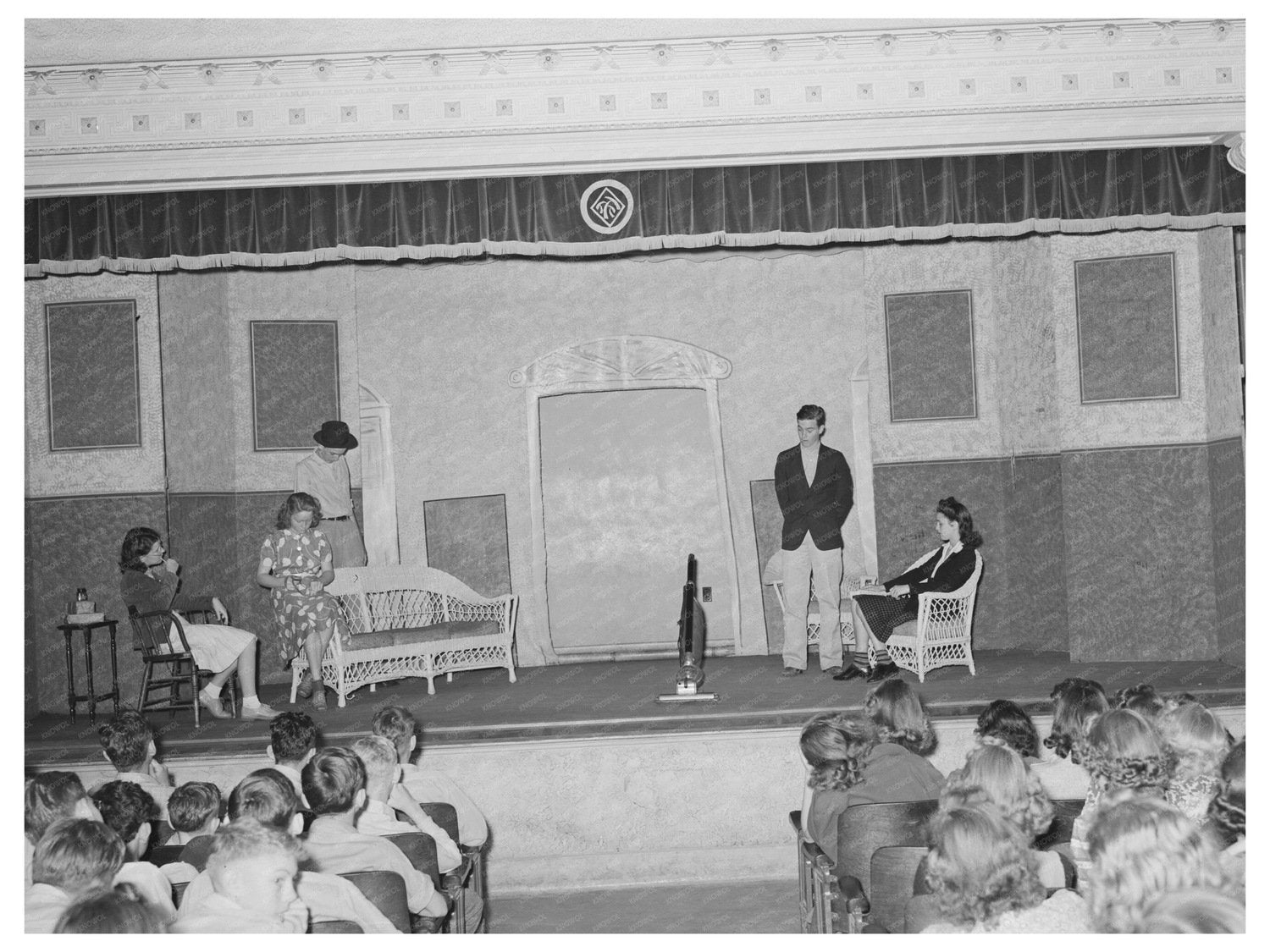 Schoolchildren Watching Senior Class Play San Augustine 1939