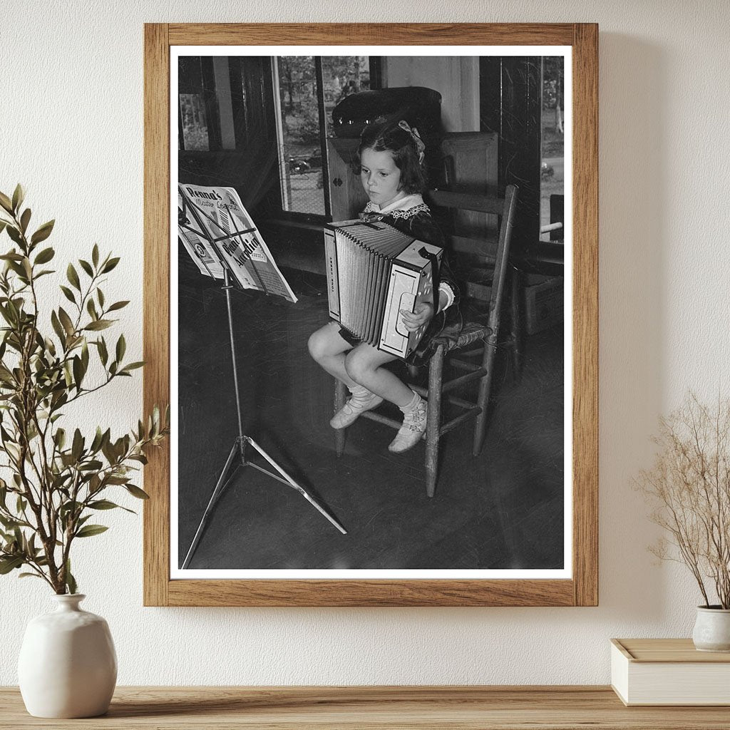 Vintage Accordion Player San Augustine Texas 1939