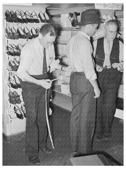 Clerk Measuring Customer for Trousers San Augustine 1939