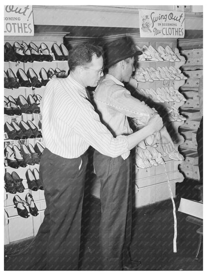 Clerk Measuring Customer for Suit San Augustine Texas 1939