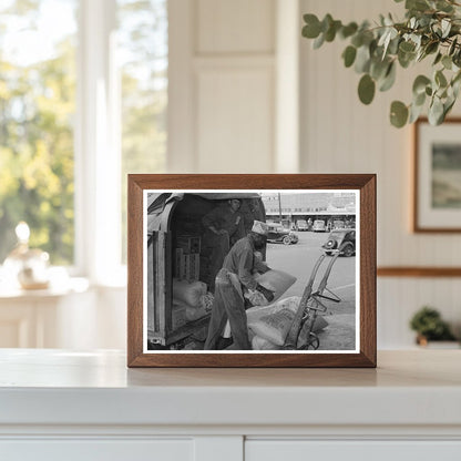 Grocery Wagon Unloading in San Augustine Texas 1939