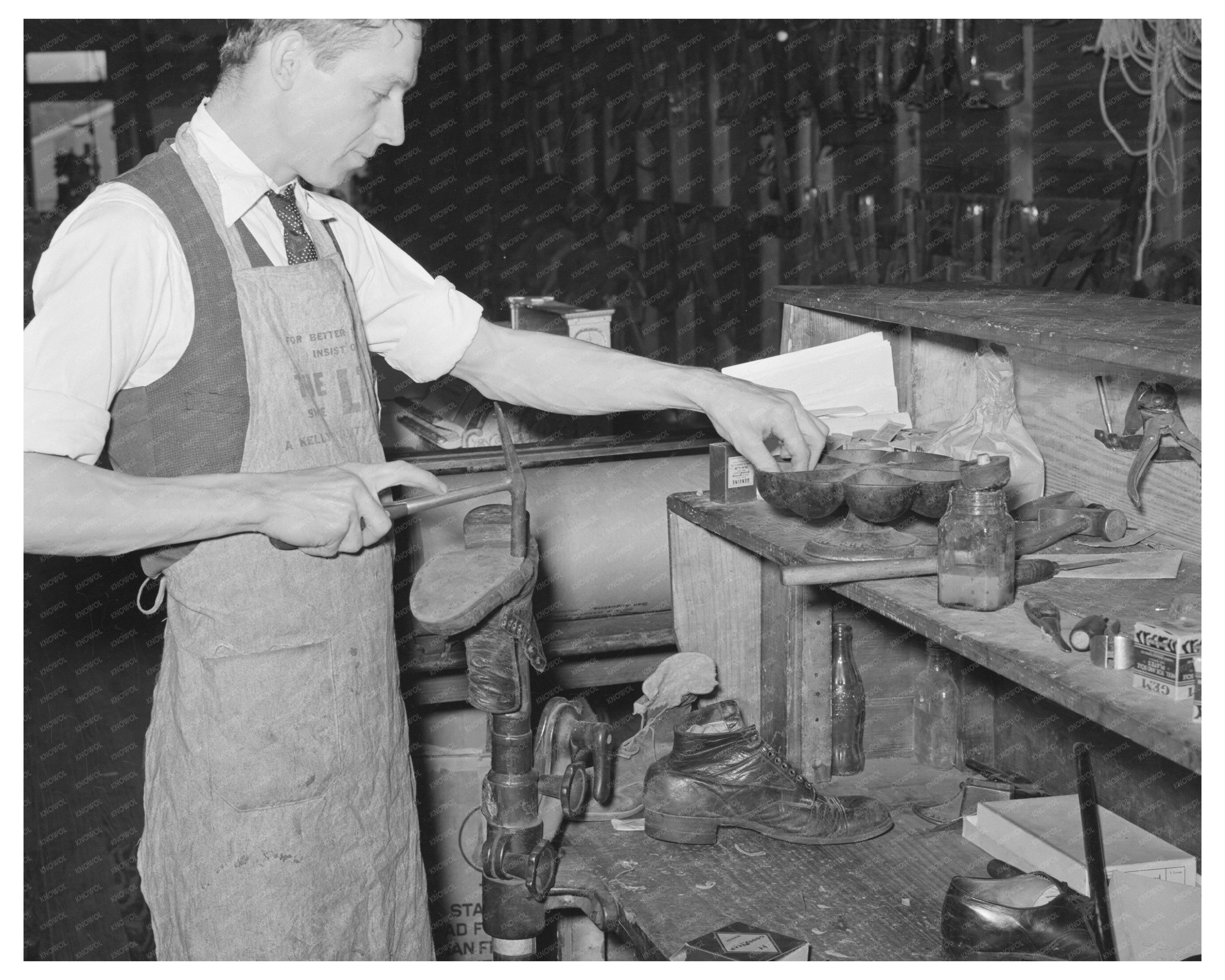 Shoe Repair Man in San Augustine Texas April 1939