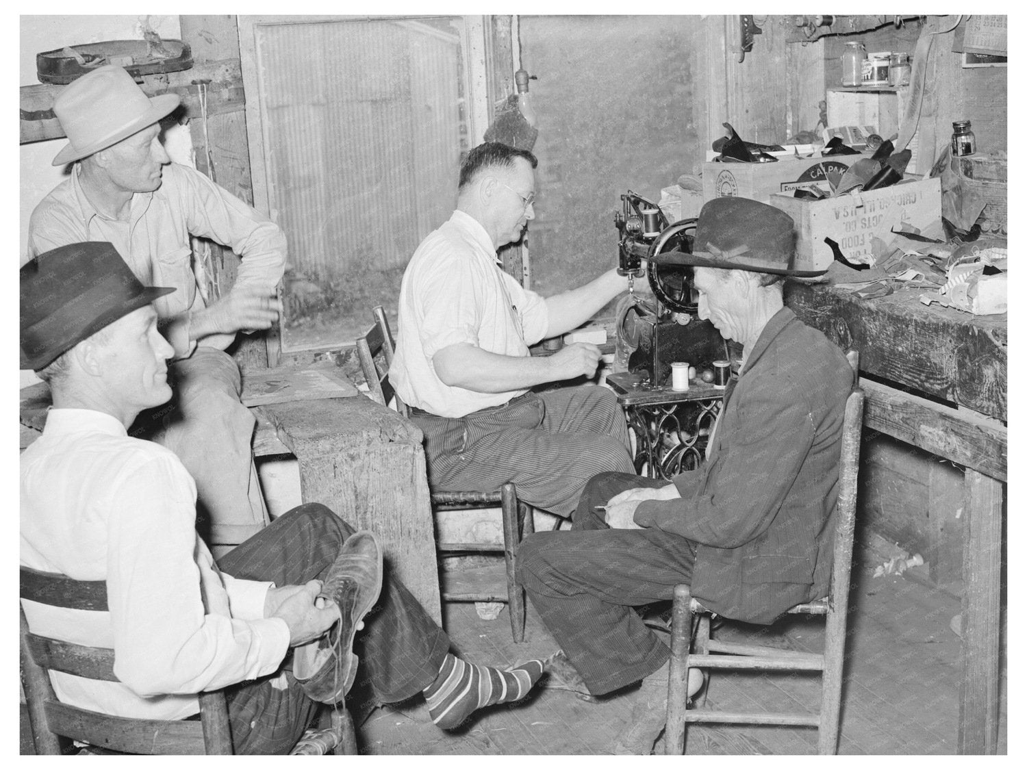 Shoe Repair Shop in San Augustine Texas April 1939