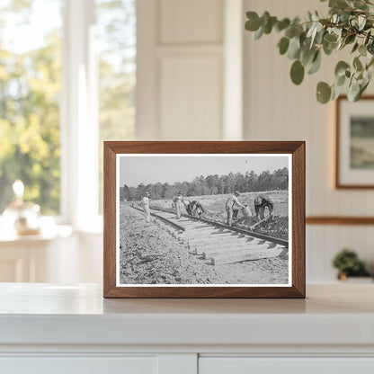 Workers Laying Track at Lufkin Paper Mill 1939