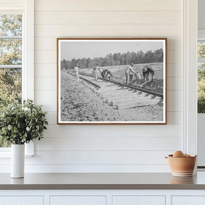 Workers Laying Track at Lufkin Paper Mill 1939