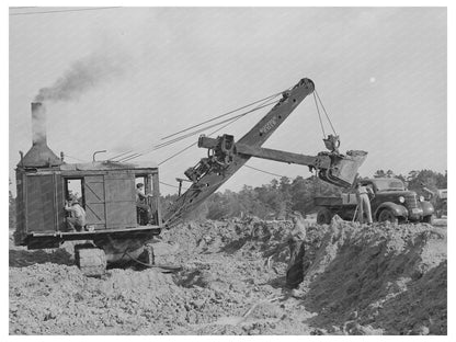 Steam Shovel Working at Lufkin Paper Mill April 1939